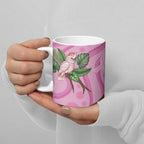 Australia Breast Cancer Awareness Ceramic Mug Pink Cockatoo Ribbon Aboriginal Dot Art