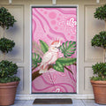 Australia Breast Cancer Awareness Door Cover Pink Cockatoo Ribbon Aboriginal Dot Art