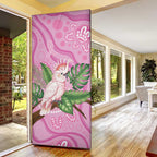 Australia Breast Cancer Awareness Door Cover Pink Cockatoo Ribbon Aboriginal Dot Art