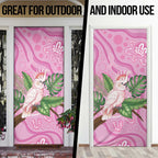 Australia Breast Cancer Awareness Door Cover Pink Cockatoo Ribbon Aboriginal Dot Art