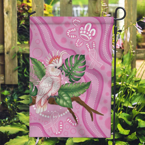 Australia Breast Cancer Awareness Garden Flag Pink Cockatoo Ribbon Aboriginal Dot Art