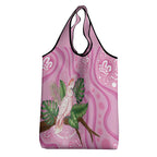 Australia Breast Cancer Awareness Grocery Bag Pink Cockatoo Ribbon Aboriginal Dot Art