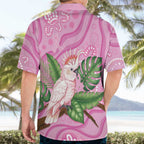 Australia Breast Cancer Awareness Hawaiian Shirt Pink Cockatoo Ribbon Aboriginal Dot Art