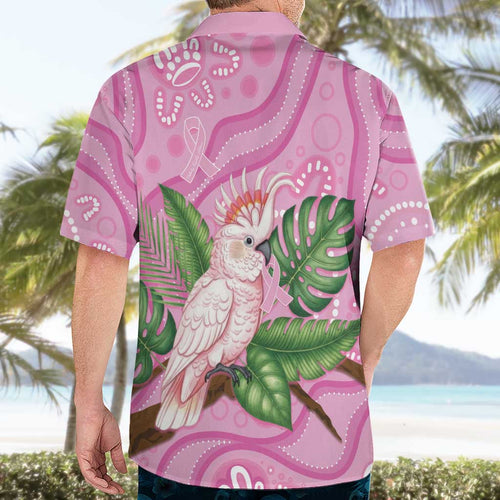 Australia Breast Cancer Awareness Hawaiian Shirt Pink Cockatoo Ribbon Aboriginal Dot Art