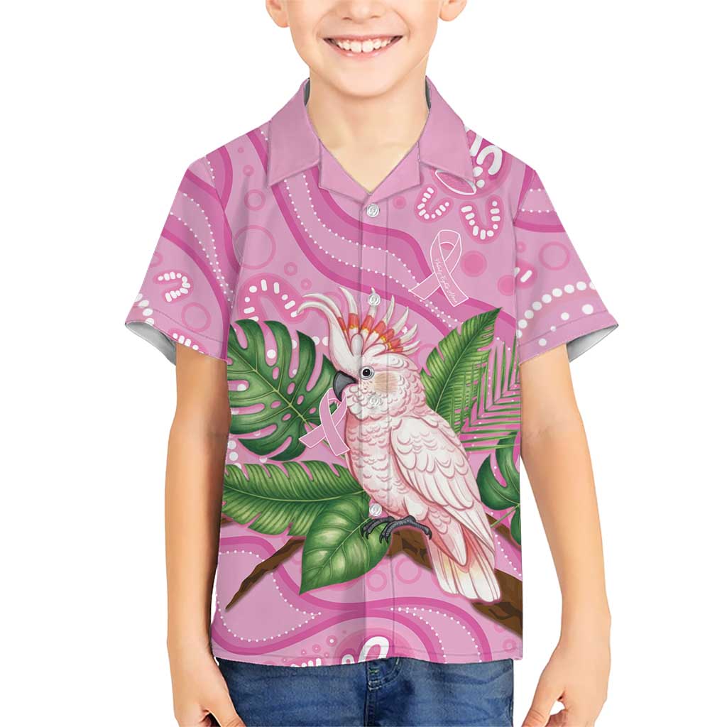 Australia Breast Cancer Awareness Hawaiian Shirt Pink Cockatoo Ribbon Aboriginal Dot Art