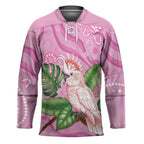 Australia Breast Cancer Awareness Hockey Jersey Pink Cockatoo Ribbon Aboriginal Dot Art