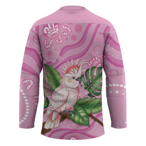 Australia Breast Cancer Awareness Hockey Jersey Pink Cockatoo Ribbon Aboriginal Dot Art