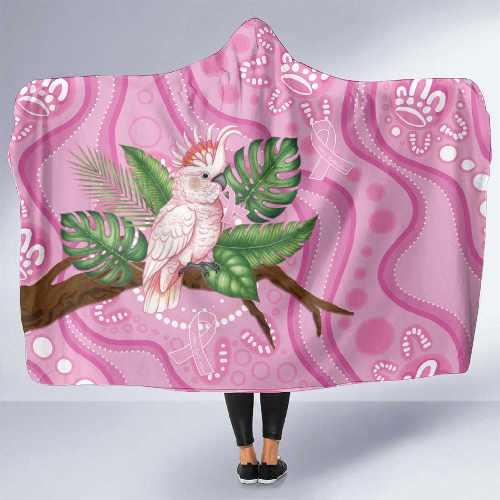 Australia Breast Cancer Awareness Hooded Blanket Pink Cockatoo Ribbon Aboriginal Dot Art