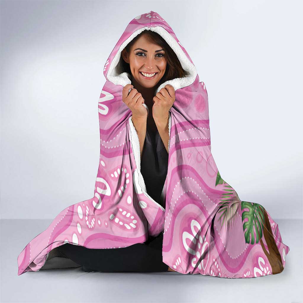 Australia Breast Cancer Awareness Hooded Blanket Pink Cockatoo Ribbon Aboriginal Dot Art