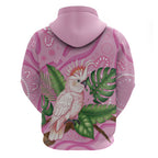 Australia Breast Cancer Awareness Hoodie Pink Cockatoo Ribbon Aboriginal Dot Art
