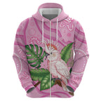Australia Breast Cancer Awareness Hoodie Pink Cockatoo Ribbon Aboriginal Dot Art