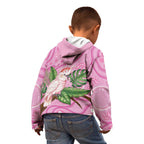 Australia Breast Cancer Awareness Kid Hoodie Pink Cockatoo Ribbon Aboriginal Dot Art