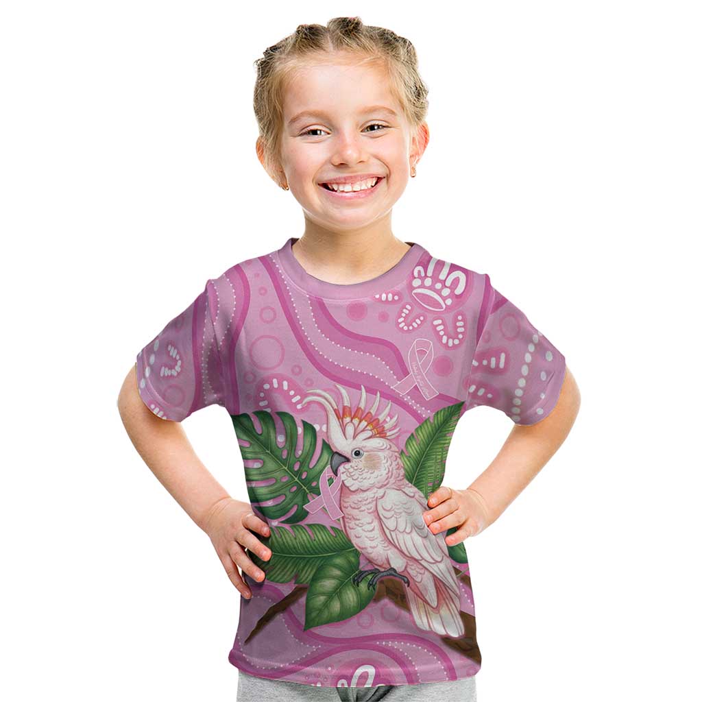 Australia Breast Cancer Awareness Kid T Shirt Pink Cockatoo Ribbon Aboriginal Dot Art