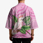 Australia Breast Cancer Awareness Kimono Pink Cockatoo Ribbon Aboriginal Dot Art