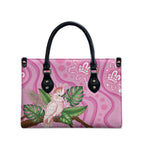 Australia Breast Cancer Awareness Leather Bag Pink Cockatoo Ribbon Aboriginal Dot Art