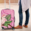 Australia Breast Cancer Awareness Luggage Cover Pink Cockatoo Ribbon Aboriginal Dot Art