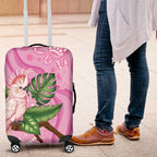 Australia Breast Cancer Awareness Luggage Cover Pink Cockatoo Ribbon Aboriginal Dot Art