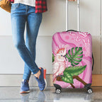 Australia Breast Cancer Awareness Luggage Cover Pink Cockatoo Ribbon Aboriginal Dot Art
