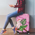 Australia Breast Cancer Awareness Luggage Cover Pink Cockatoo Ribbon Aboriginal Dot Art