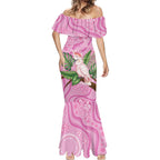 Australia Breast Cancer Awareness Mermaid Dress Pink Cockatoo Ribbon Aboriginal Dot Art