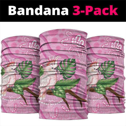 Australia Breast Cancer Awareness Neck Gaiter Pink Cockatoo Ribbon Aboriginal Dot Art