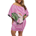 Australia Breast Cancer Awareness Off Shoulder Short Dress Pink Cockatoo Ribbon Aboriginal Dot Art