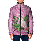 Australia Breast Cancer Awareness Padded Jacket Pink Cockatoo Ribbon Aboriginal Dot Art