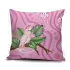 Australia Breast Cancer Awareness Pillow Cover Pink Cockatoo Ribbon Aboriginal Dot Art