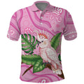 Australia Breast Cancer Awareness Polo Shirt Pink Cockatoo Ribbon Aboriginal Dot Art