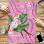 Australia Breast Cancer Awareness Puzzle Pink Cockatoo Ribbon Aboriginal Dot Art
