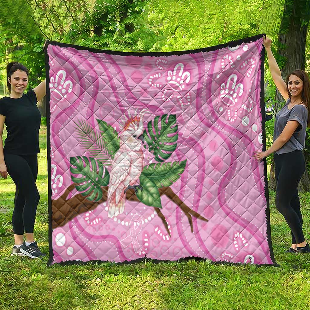 Australia Breast Cancer Awareness Quilt Pink Cockatoo Ribbon Aboriginal Dot Art