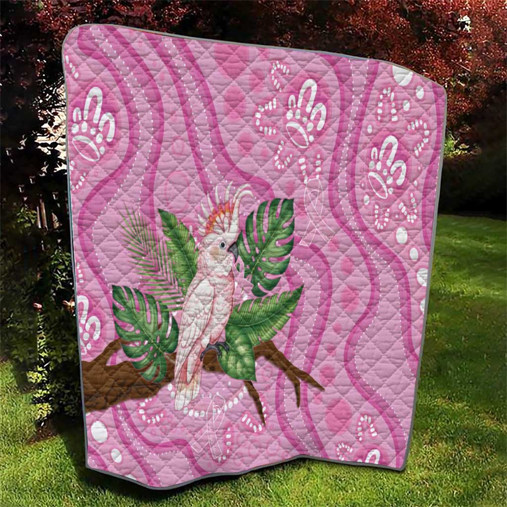 Australia Breast Cancer Awareness Quilt Pink Cockatoo Ribbon Aboriginal Dot Art