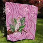 Australia Breast Cancer Awareness Quilt Pink Cockatoo Ribbon Aboriginal Dot Art