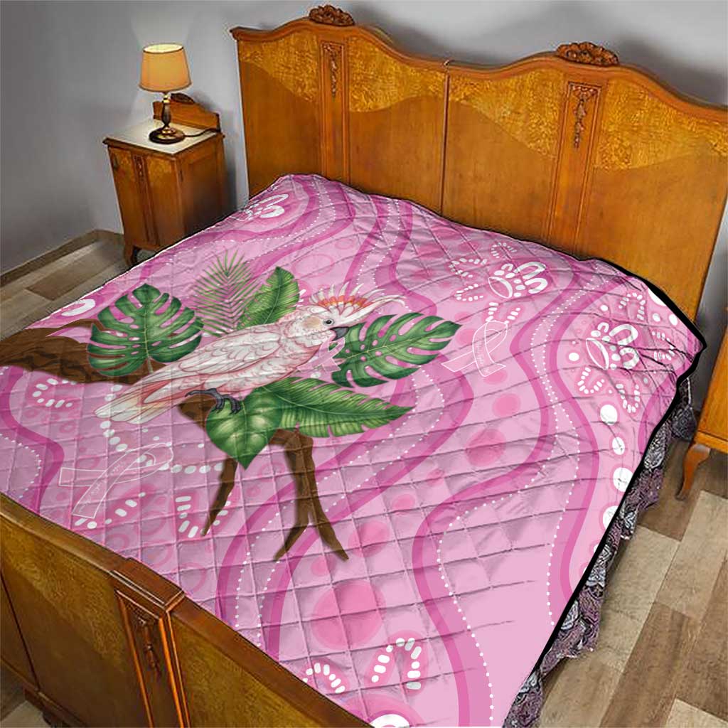 Australia Breast Cancer Awareness Quilt Pink Cockatoo Ribbon Aboriginal Dot Art