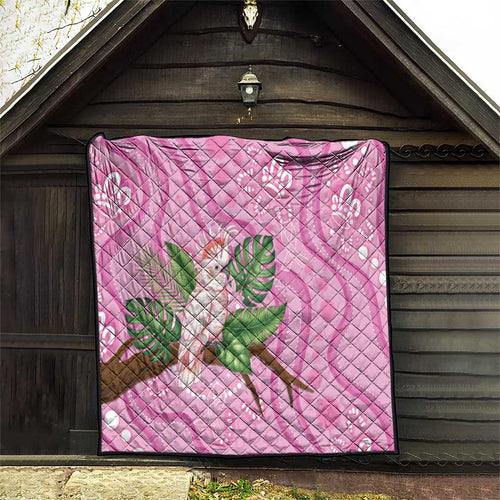 Australia Breast Cancer Awareness Quilt Pink Cockatoo Ribbon Aboriginal Dot Art
