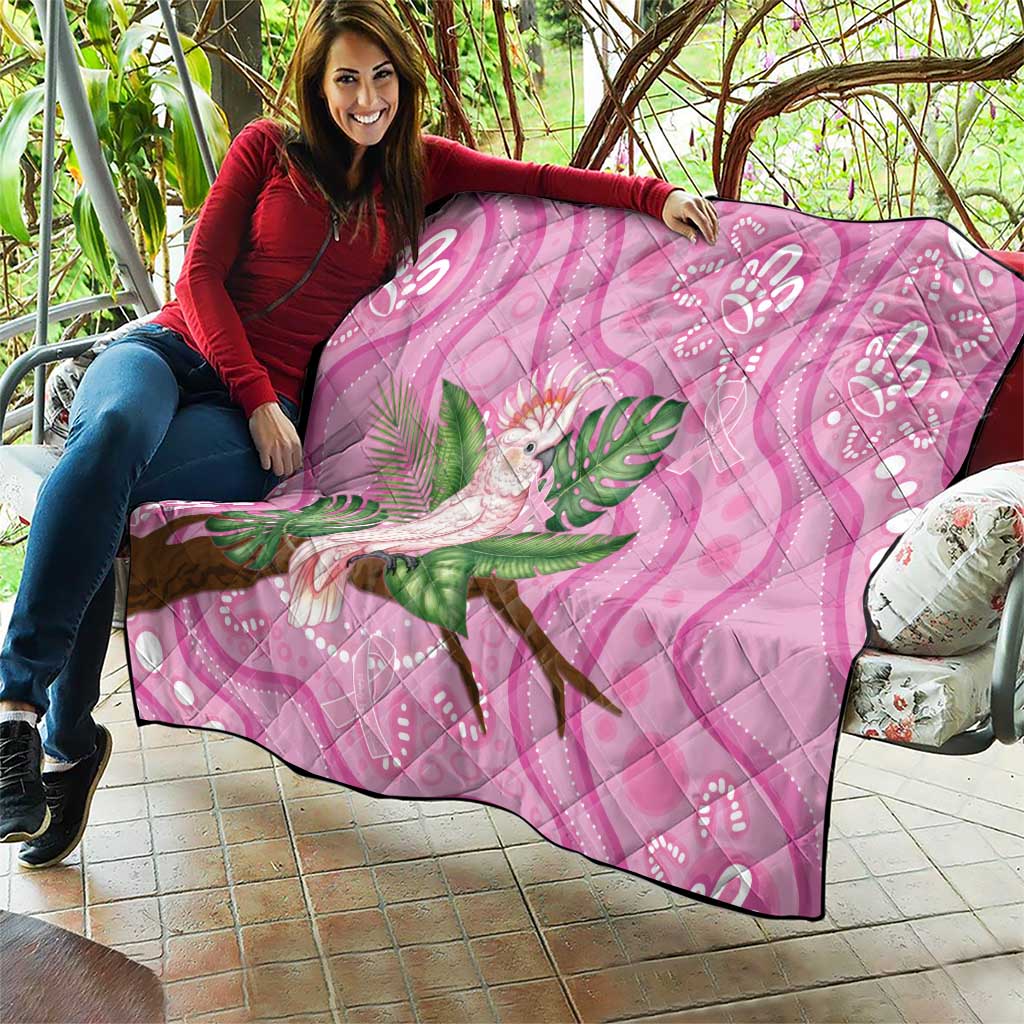 Australia Breast Cancer Awareness Quilt Pink Cockatoo Ribbon Aboriginal Dot Art
