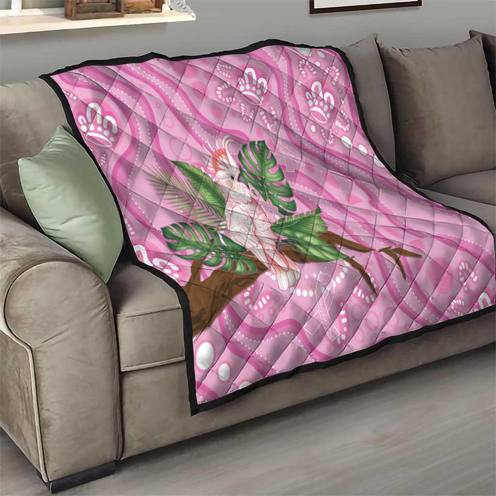 Australia Breast Cancer Awareness Quilt Pink Cockatoo Ribbon Aboriginal Dot Art