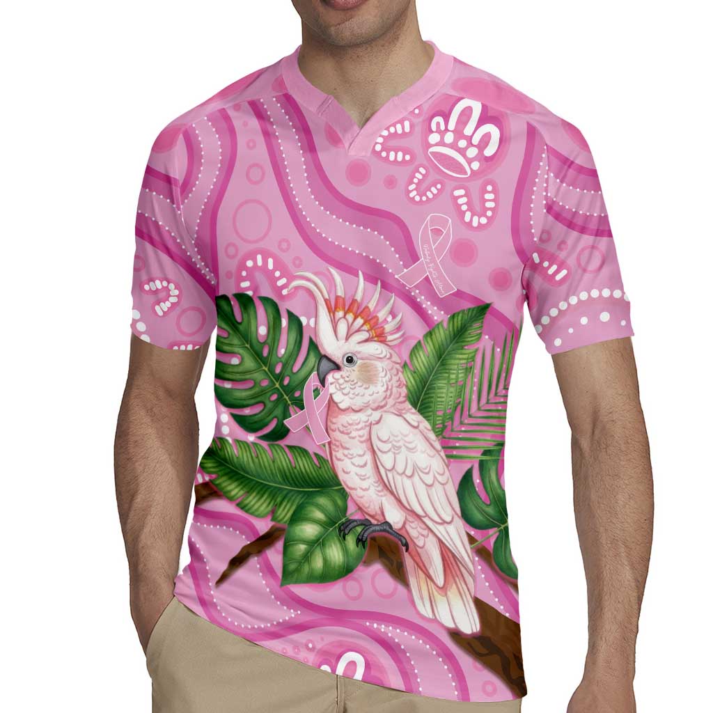 Australia Breast Cancer Awareness Rugby Jersey Pink Cockatoo Ribbon Aboriginal Dot Art