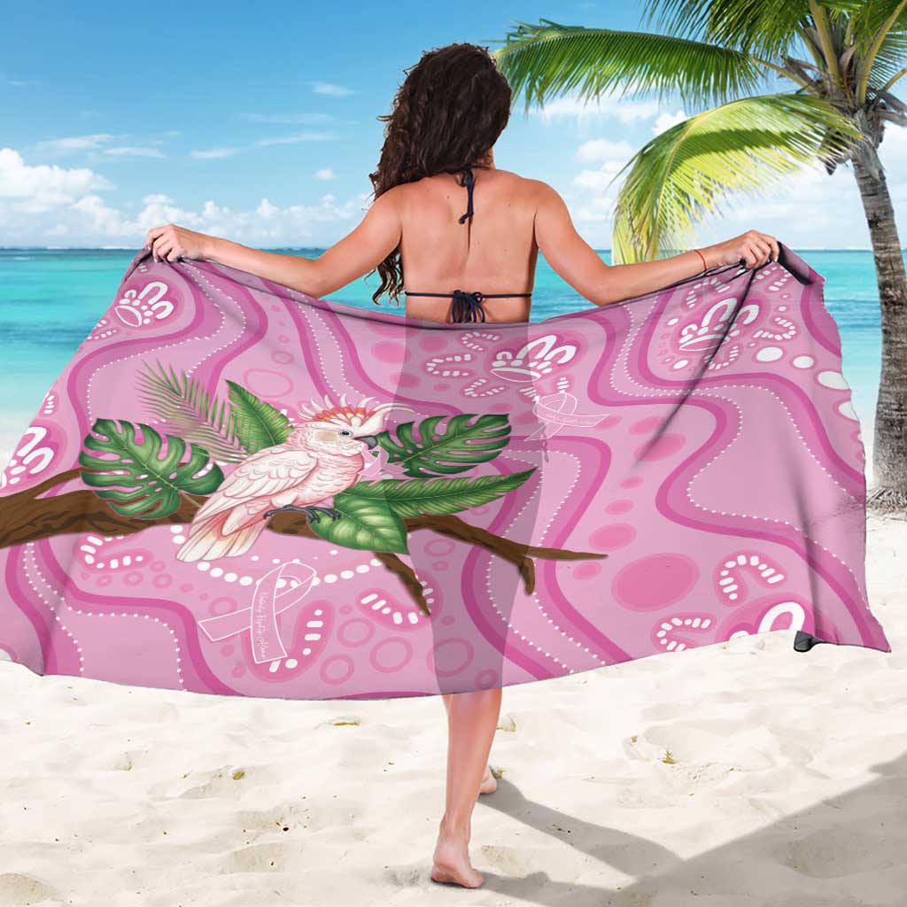 Australia Breast Cancer Awareness Sarong Pink Cockatoo Ribbon Aboriginal Dot Art