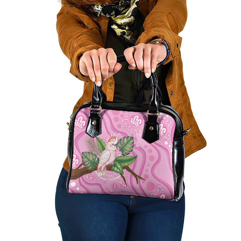 Australia Breast Cancer Awareness Shoulder Handbag Pink Cockatoo Ribbon Aboriginal Dot Art