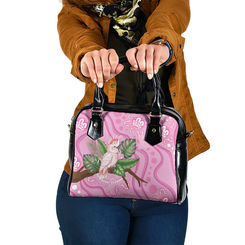 Australia Breast Cancer Awareness Shoulder Handbag Pink Cockatoo Ribbon Aboriginal Dot Art