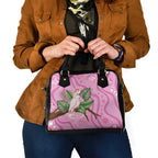Australia Breast Cancer Awareness Shoulder Handbag Pink Cockatoo Ribbon Aboriginal Dot Art