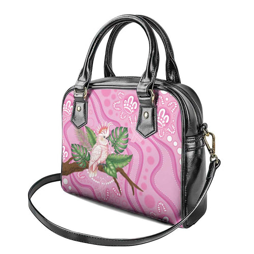 Australia Breast Cancer Awareness Shoulder Handbag Pink Cockatoo Ribbon Aboriginal Dot Art