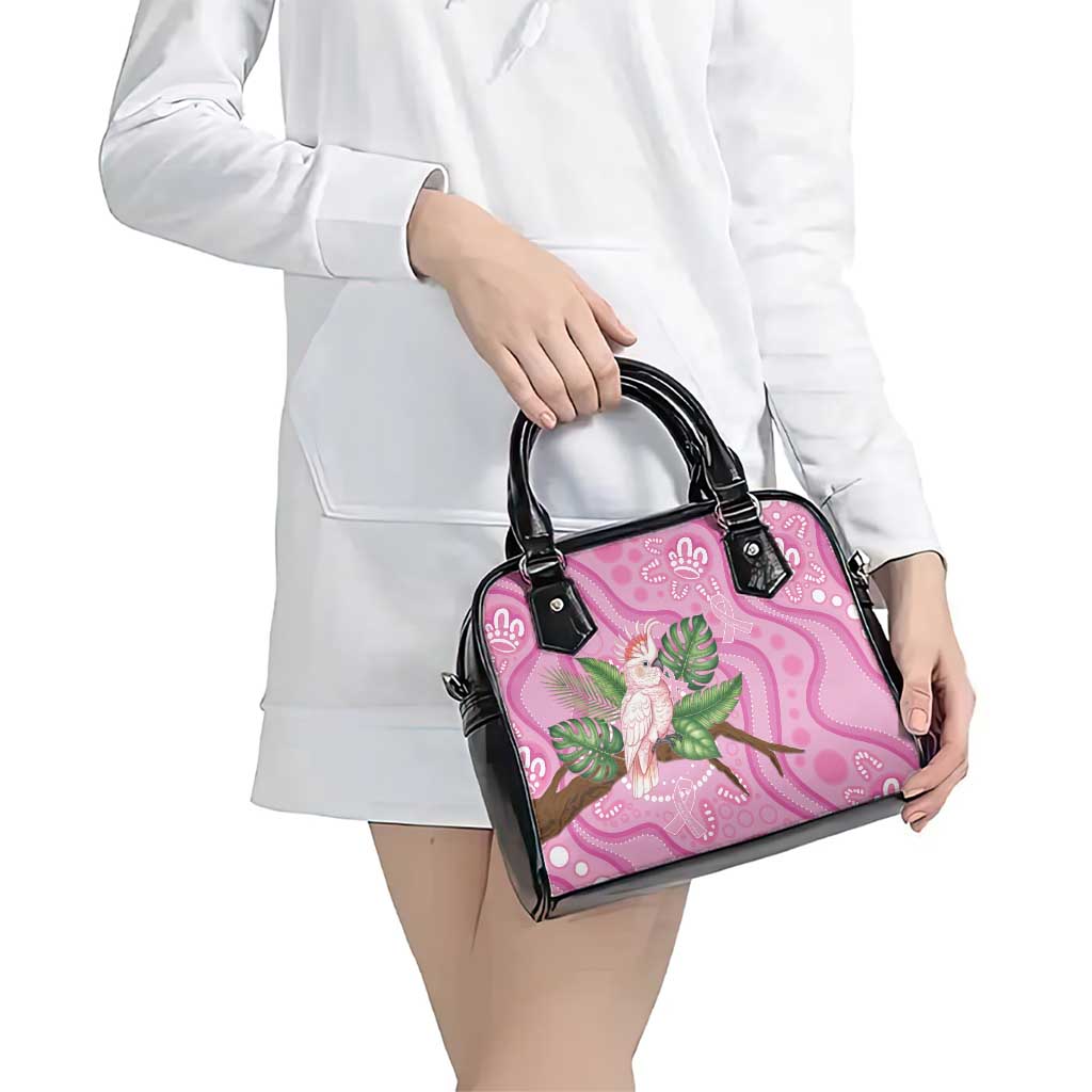 Australia Breast Cancer Awareness Shoulder Handbag Pink Cockatoo Ribbon Aboriginal Dot Art