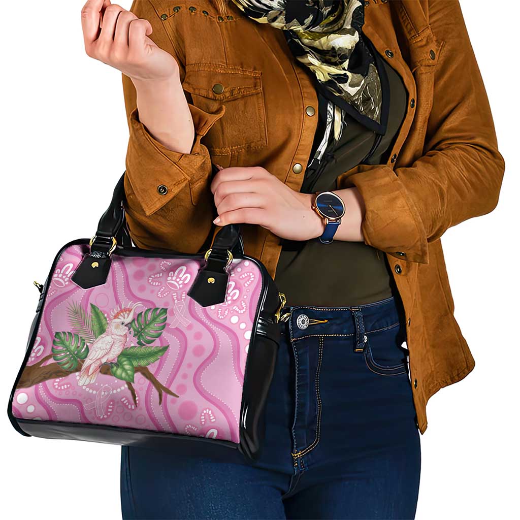 Australia Breast Cancer Awareness Shoulder Handbag Pink Cockatoo Ribbon Aboriginal Dot Art
