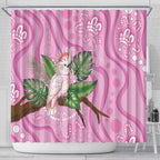 Australia Breast Cancer Awareness Shower Curtain Pink Cockatoo Ribbon Aboriginal Dot Art