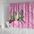Australia Breast Cancer Awareness Shower Curtain Pink Cockatoo Ribbon Aboriginal Dot Art