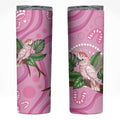 Australia Breast Cancer Awareness Skinny Tumbler Pink Cockatoo Ribbon Aboriginal Dot Art