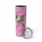 Australia Breast Cancer Awareness Skinny Tumbler Pink Cockatoo Ribbon Aboriginal Dot Art