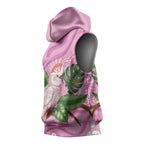 Australia Breast Cancer Awareness Sleeveless Hoodie Pink Cockatoo Ribbon Aboriginal Dot Art